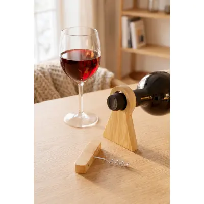 Portabottiglia Vincio in bambù riciclato con cavatappi magnetico - Immagine 13