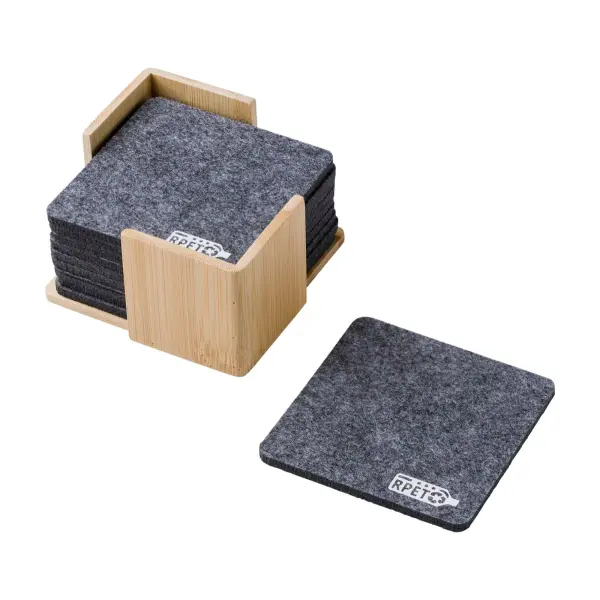 Set sottobicchieri in feltro rPET con custodia Lawrence - Immagine 2