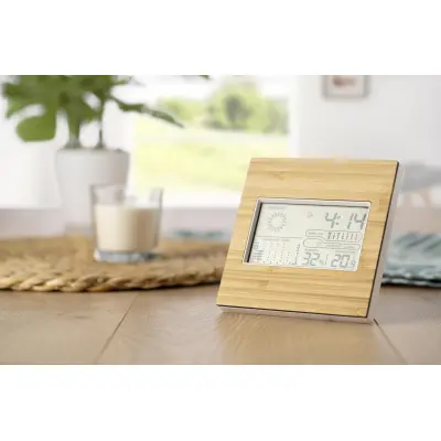 Stazione meteorologica in bamboo ABS e vetro Lia - Immagine 5