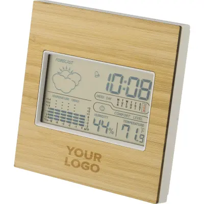 Stazione meteorologica in bamboo ABS e vetro Lia - Immagine 4