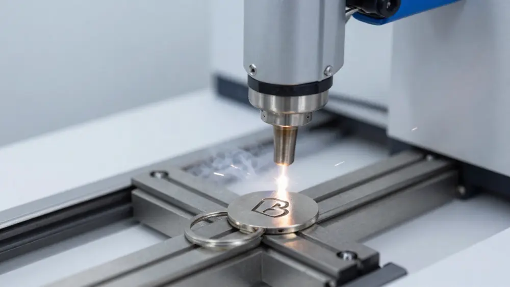incisione laser su portachiavi