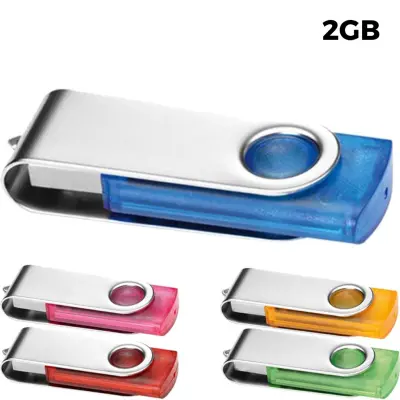 USB 2GB Flash Drive Promozionale - Twister Trasparente