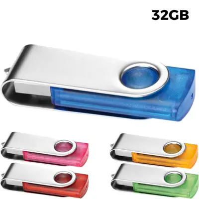 USB 32GB Flash Drive Pubblicitaria - Twister Trasparente