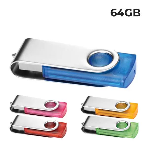 USB 64GB Chiavetta USB Personalizzabile - Twister Trasparente - Immagine 1