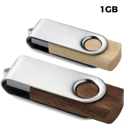 USB 1GB Flash Drive Pubblicitaria - Twister Legno - Immagine 1