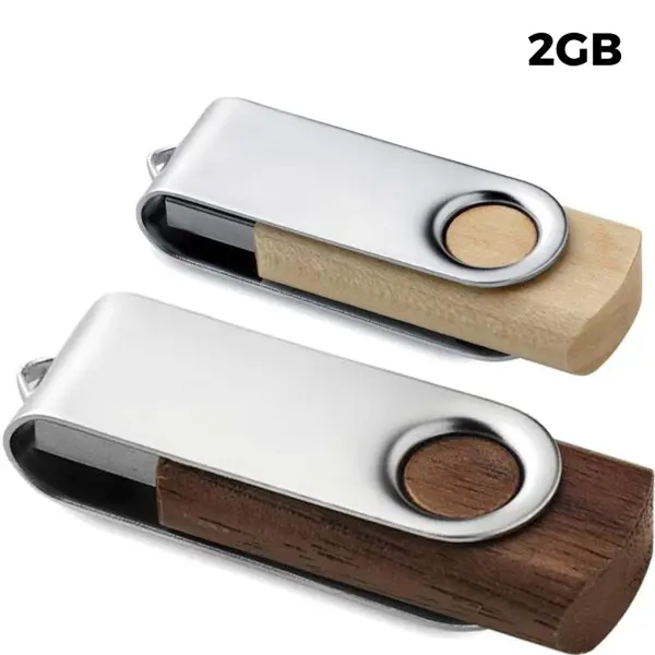 USB 2GB Chiavetta USB Personalizzabile - Twister Legno - Immagine 1