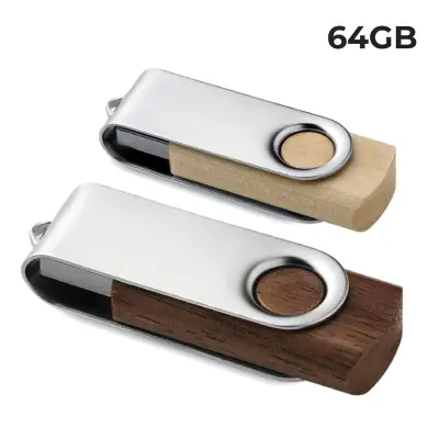 USB 64GB Chiavetta USB Pubblicitaria - Twister Legno - Immagine 1