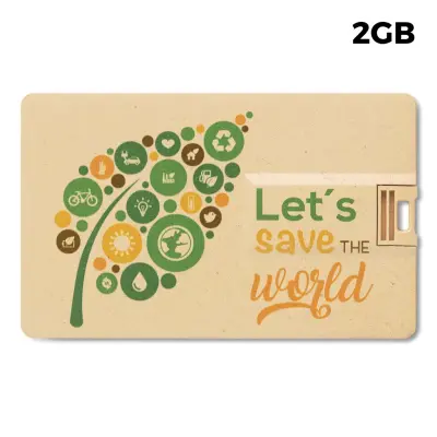 USB 2GB Chiavetta USB Pubblicitaria - Credit Card Paglia