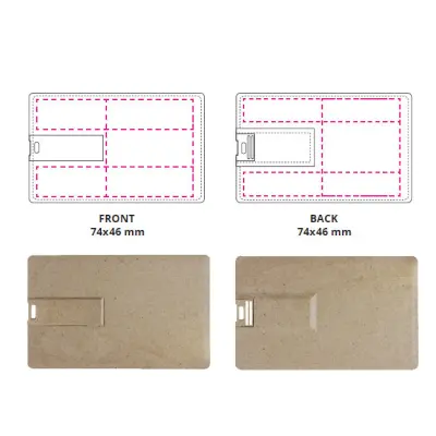 USB 32GB Flash Drive Personalizzabile - Credit Card Paglia - Immagine 2