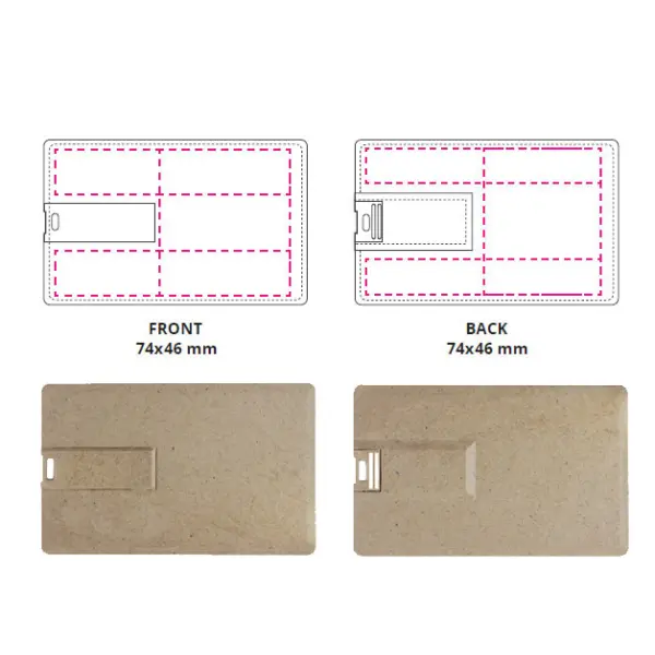 USB 32GB Flash Drive Personalizzabile - Credit Card Paglia - Immagine 2