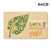 USB 64GB Chiavetta USB Promozionale - Credit Card Paglia