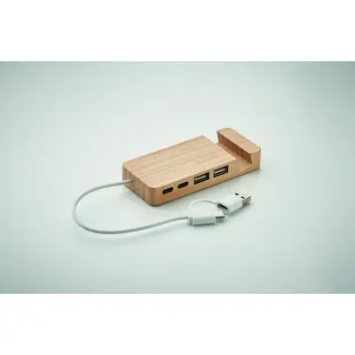 Hub USB a 4 porte in bamboo - HUBSTAND - Immagine 2