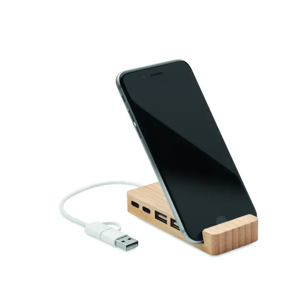 Hub USB a 4 porte in bamboo - HUBSTAND - Immagine 4