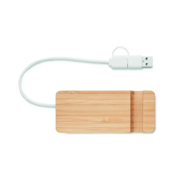 Hub USB a 4 porte in bamboo - HUBSTAND - Immagine 3