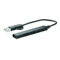 Hub usb CURRENT in alluminio riciclato personalizzato