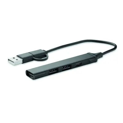 Hub usb CURRENT in alluminio riciclato personalizzato