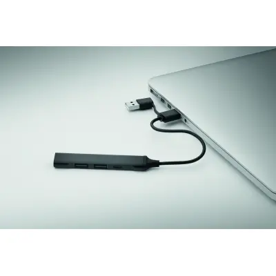 Hub usb CURRENT in alluminio riciclato personalizzato - Immagine 2