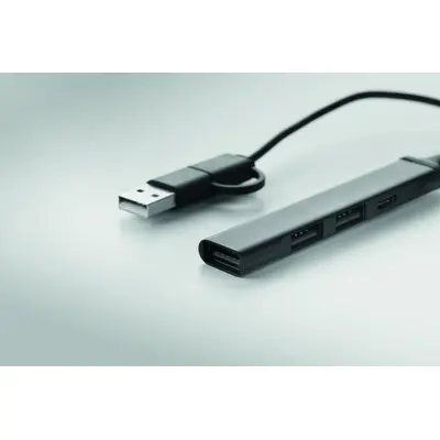 Hub usb CURRENT in alluminio riciclato personalizzato - Immagine 7