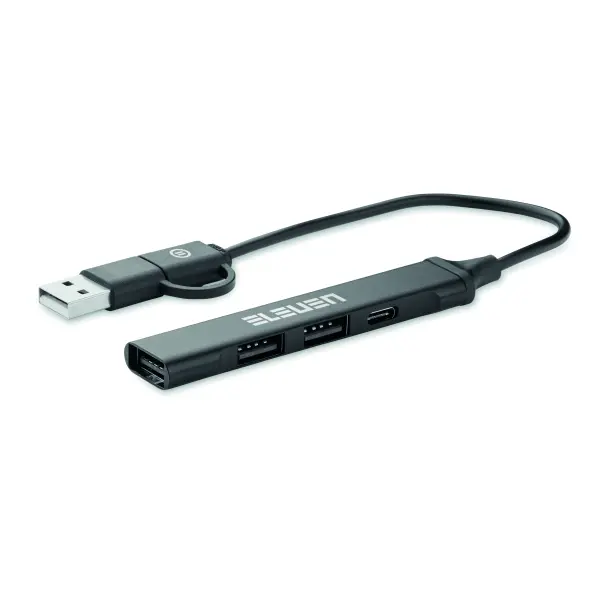 Hub usb CURRENT in alluminio riciclato personalizzato - Immagine 4