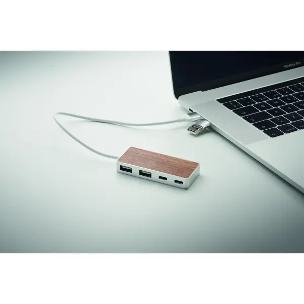 Hub USB multiporte UBAH in alluminio riciclato 4 porte - Immagine 3