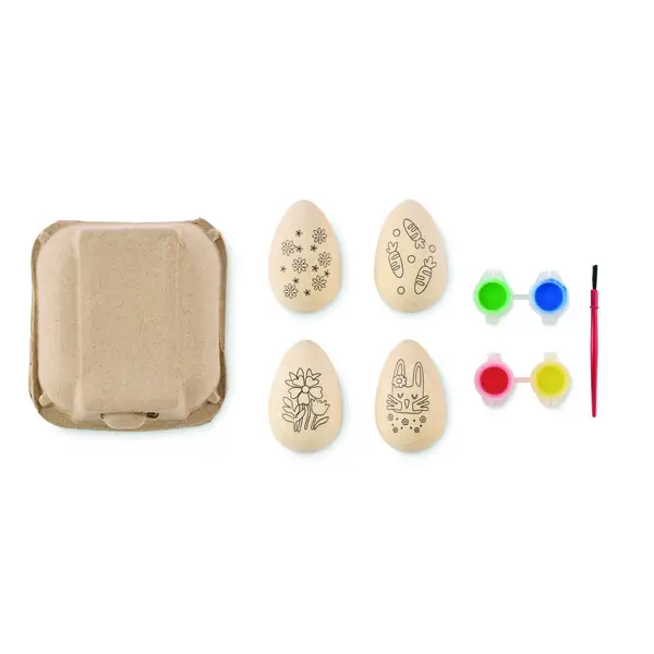 Set per dipingere 4 uova in legno - EISET - Immagine 2