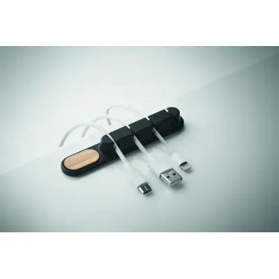 Organizzatore cavi ORDER in silicone e bambù personalizzato - Immagine 5