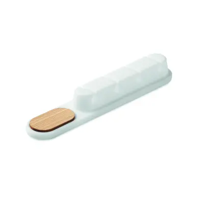 Organizzatore cavi ORDER in silicone e bambù personalizzato - Immagine 8