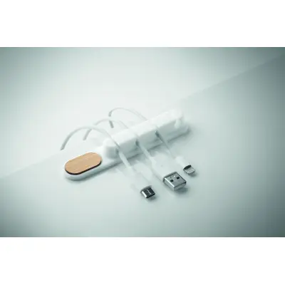 Organizzatore cavi ORDER in silicone e bambù personalizzato - Immagine 11
