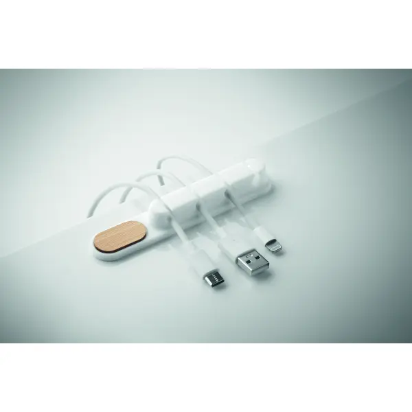 Organizzatore cavi ORDER in silicone e bambù personalizzato - Immagine 11