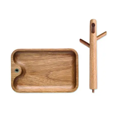 Portachiavi BRANCA in legno di acacia promozionale - Immagine 4