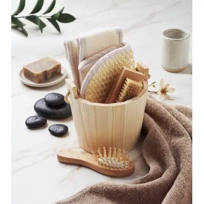 Set da bagno SELFCARE in legno e iuta personalizzato - Immagine 4