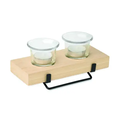 Porta tealight IRONDLE in legno e ferro personalizzato
