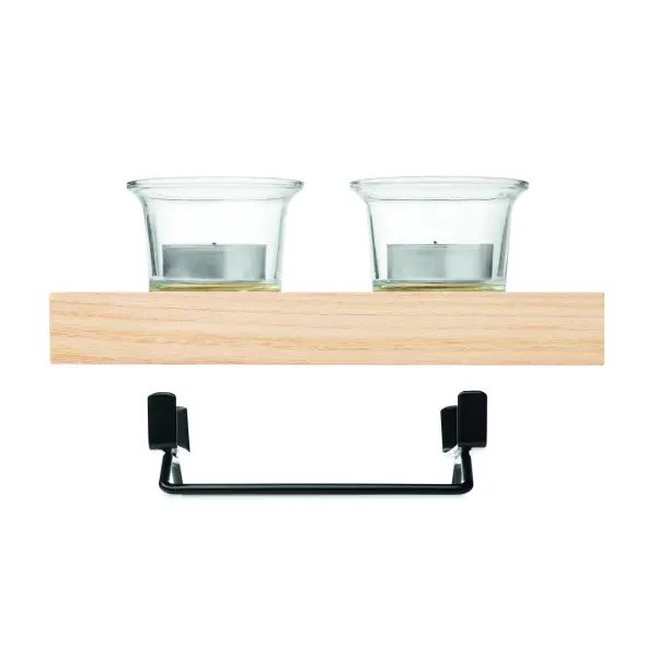 Porta tealight IRONDLE in legno e ferro personalizzato - Immagine 2