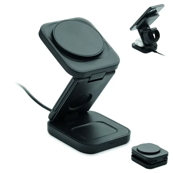 Caricatore wireless SATELIT 3 in 1 con il tuo logo - Immagine 2