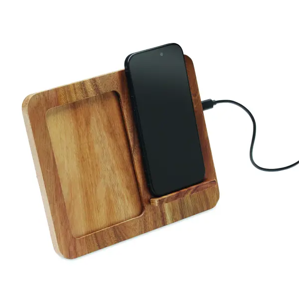 Caricatore wireless FINWOOD in legno 15 W stampa - Immagine 2