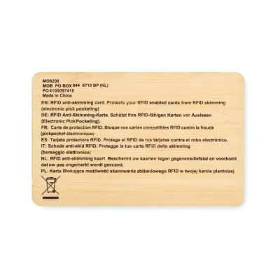 Scheda RFID in bamboo - CUSTOS + - Immagine 2