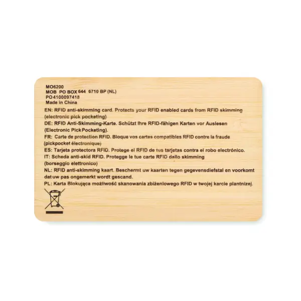 Scheda RFID in bamboo - CUSTOS + - Immagine 2