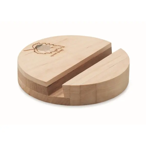 Porta telefono GROW ROUND STAND legno di betulla - Immagine 1