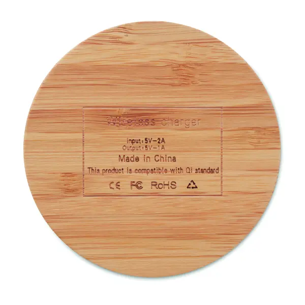 Caricatore wireless in bamboo - RUNDO - Immagine 2
