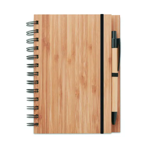 Notebook in bamboo con penna - BAMBLOC - Immagine 1