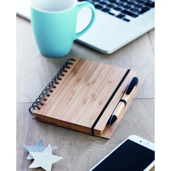 Notebook in bamboo con penna - BAMBLOC - Immagine 4