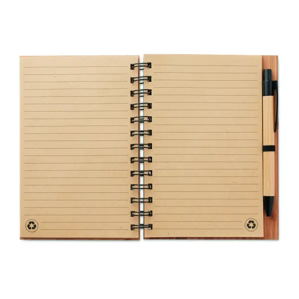 Notebook in bamboo con penna - BAMBLOC - Immagine 3