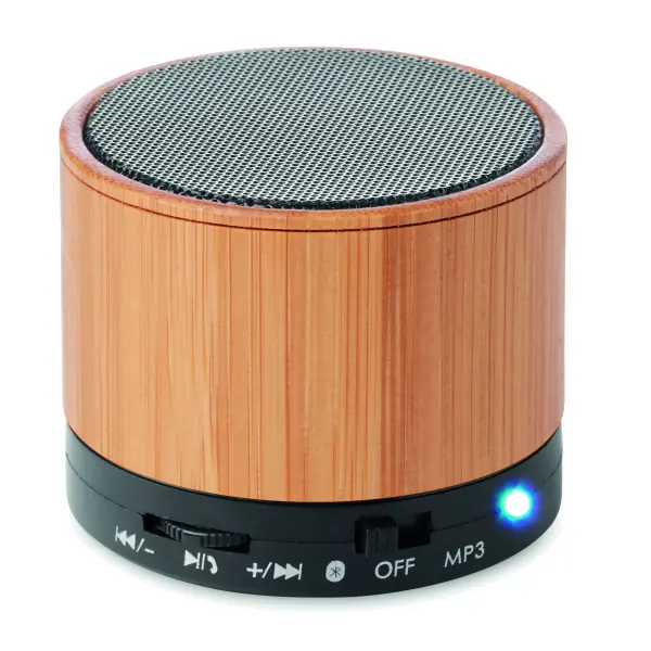 Speaker bluetooth in bamboo - 3W - ROUND BAMBOO - Immagine 2
