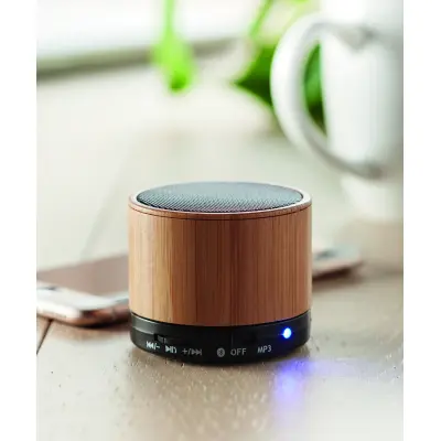 Speaker bluetooth in bamboo - 3W - ROUND BAMBOO - Immagine 6
