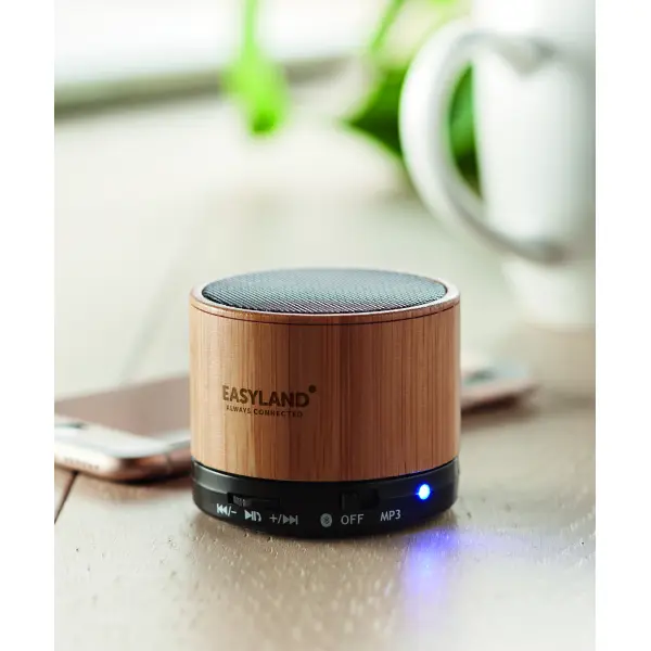Speaker bluetooth in bamboo - 3W - ROUND BAMBOO - Immagine 5