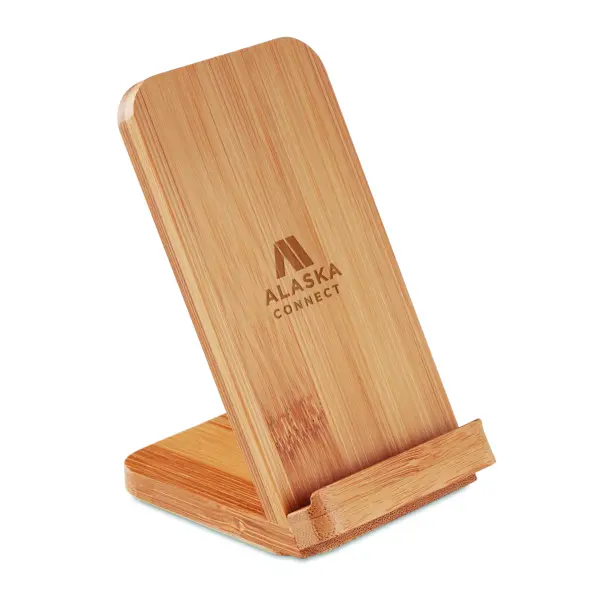 Caricatore wireless WIRESTAND in bamboo personalizzato - Immagine 6