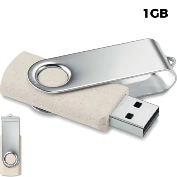 USB 1GB Flash Drive Personalizzabile - Twister Paglia - Immagine 1