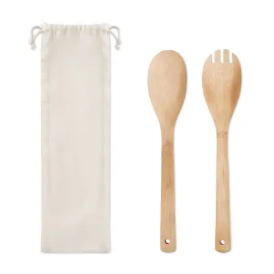 Set utensili insalata MAYEN SET bamboo personalizzato