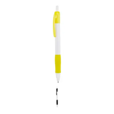 Penna a sfera GARROW in plastica con grip colorati e clip - Immagine 1