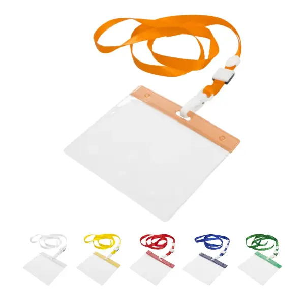 Lanyard porta badge BALLEK in poliestere promozionale con moschettone - Immagine 1